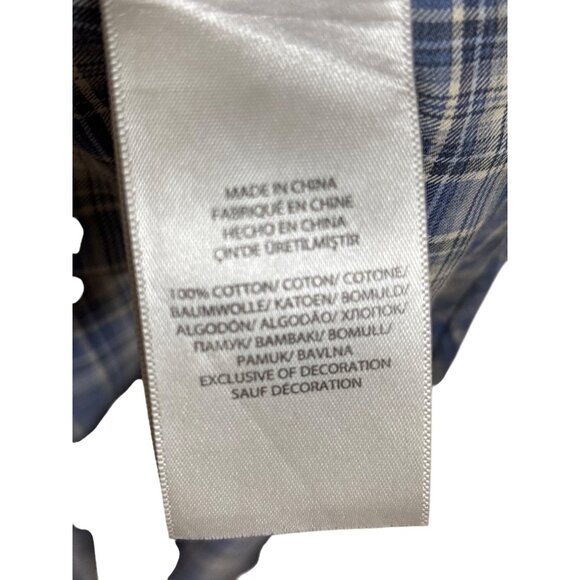 Ralph Lauren Polo Shirt Size XXL 2XL Blue Classic Plaid Long Sleeve 100% Cotton - Picture 7 of 8